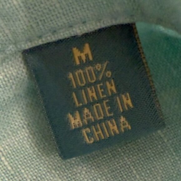 Tommy Bahama Light Teal 100% Linen Button-Up Shirt – Size Medium - Picture 8 of 10